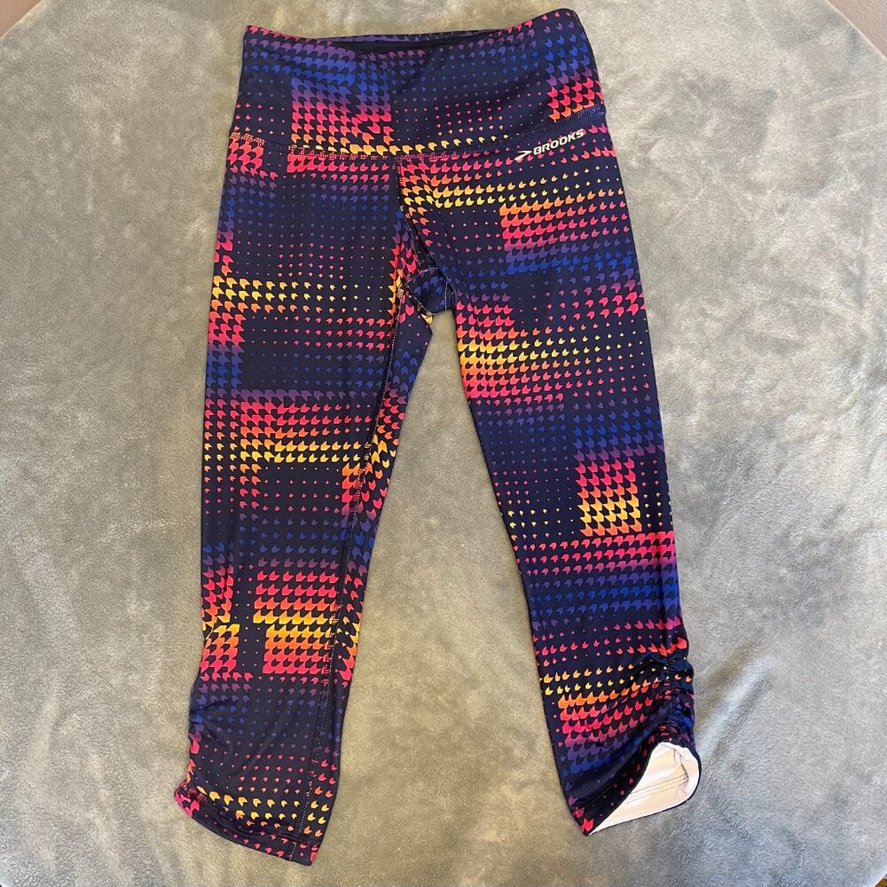 Brooks Greenlight Capri Tights Sunset Maze Womens XS